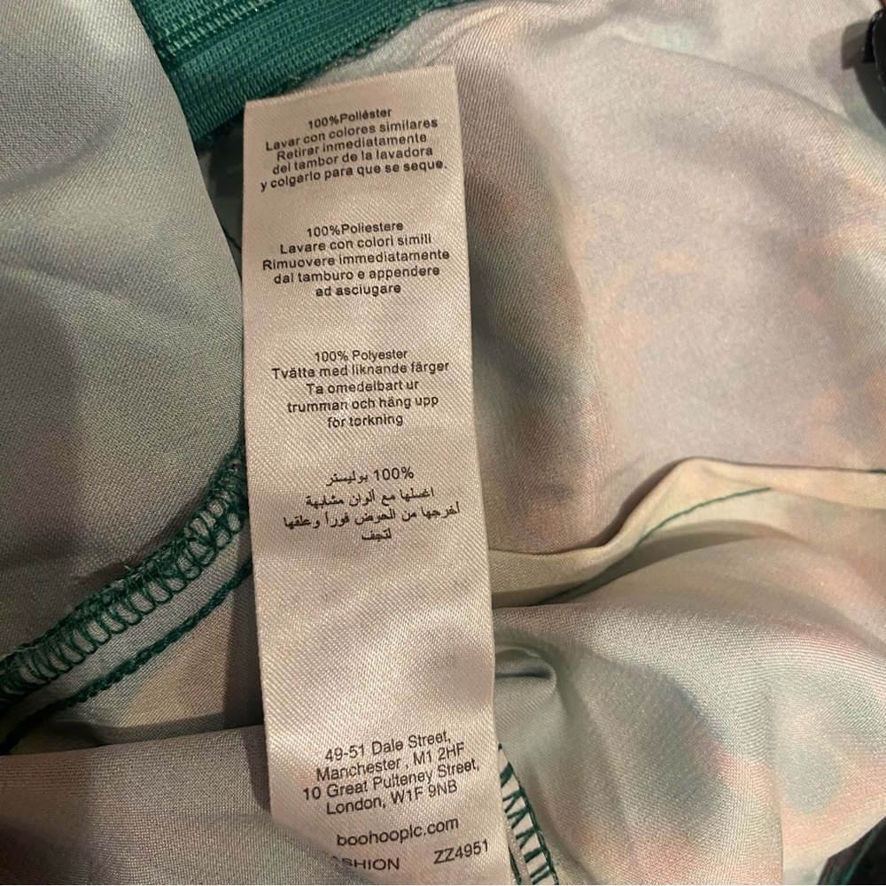 PRETTYLITTLETHING SATIN TEAL GREN BLUE SLEEVELESS COWL NECK MIDI DRESS SIZE 8 - Picture 8 of 8
